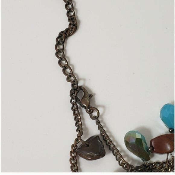 ARTISAN Resin & Stone Long Beaded Bronze Chain Necklace - Picture 6 of 6
